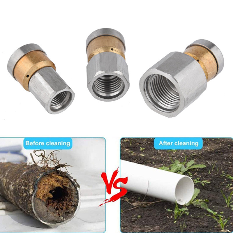 Ferret Pipeline torupuhastuskaabel roostevabast terasestRotaryDrainBlasterCleaningSpoiler Kanalisatsioonipuhastid Otsik Kõrgsurvepuhasti