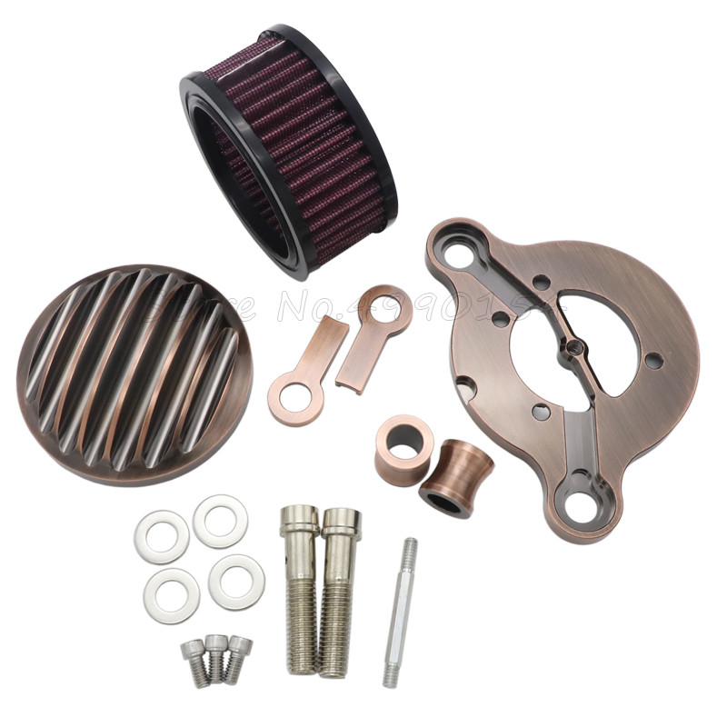 Filtru de aer negru Sistem de curățare a aerului de admisie pentru motocicletă pentru Sportster XL Iron 883 XL1200 48 72 2004-2014 Filtre a air moto