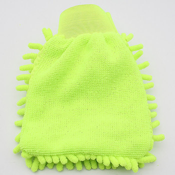 5 бр. Зелени, меки, удобни ръкавици за миене на автомобили, силно абсорбиращи почистващи ръкавици от шенил, лесни за сушене, инструмент за отстраняване на прах от кола
