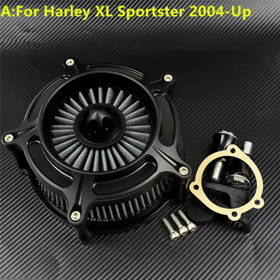 Filtru de admisie negru pentru filtre de aer motocicletă pentru Harley Sportster XL 883 1200 Dyna V-Rod Softail Fat Boy Touring Ultra FLHR FLHX