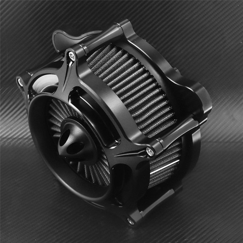 Filtru de admisie negru pentru filtre de aer motocicletă pentru Harley Sportster XL 883 1200 Dyna V-Rod Softail Fat Boy Touring Ultra FLHR FLHX