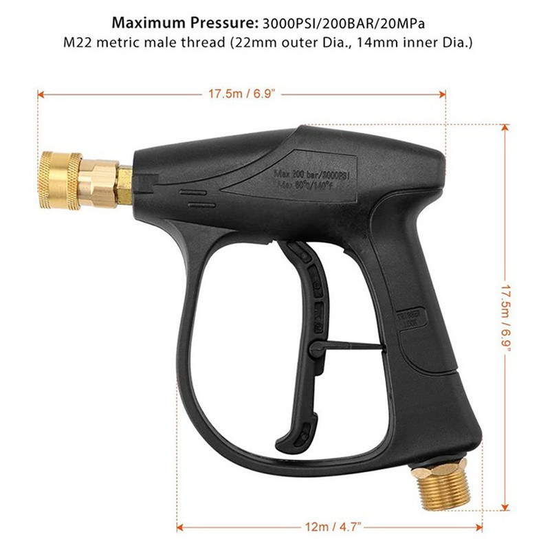 Pulverizator pentru pistol cu apă la presiune înaltă pentru mașină Duze pentru pulverizator cu spumă de săpun Accesorii pentru spălătorie auto cu eliberare rapidă 14MM M22 priză 1/4"