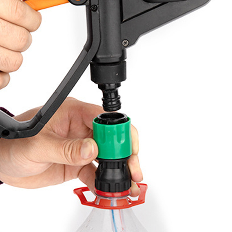 1 tk adapter liitiumpatarei pesuri püstoli jaoks koos koksipudeliga kõrgsurvepesuri püstoli vooliku kiirühendusega pesutarvikud