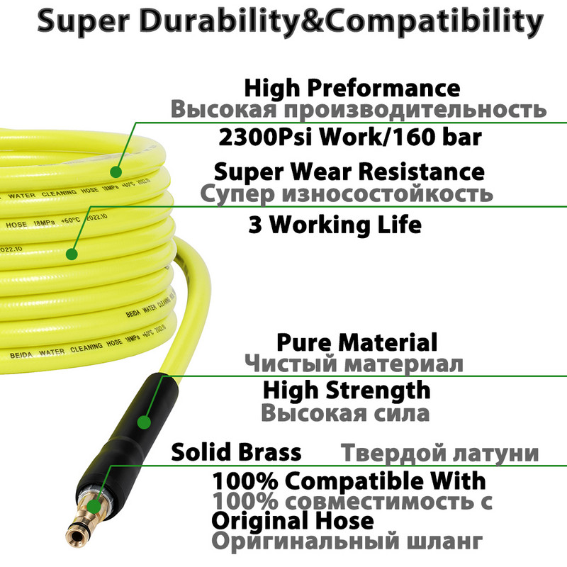 ROUE Karcheri 6-20 m survepesuri vooliku K-seeria jaoks K2 K3 K4 K5 K6 K7 Click Plug Quick Connector autotarvikutele