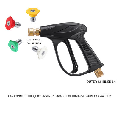Pistol de spălat cu apă de înaltă presiune M22 pentru pistol de spălat cu presiune Karcher cu conector rapid 1/4 duză multi-unghi 150 bar