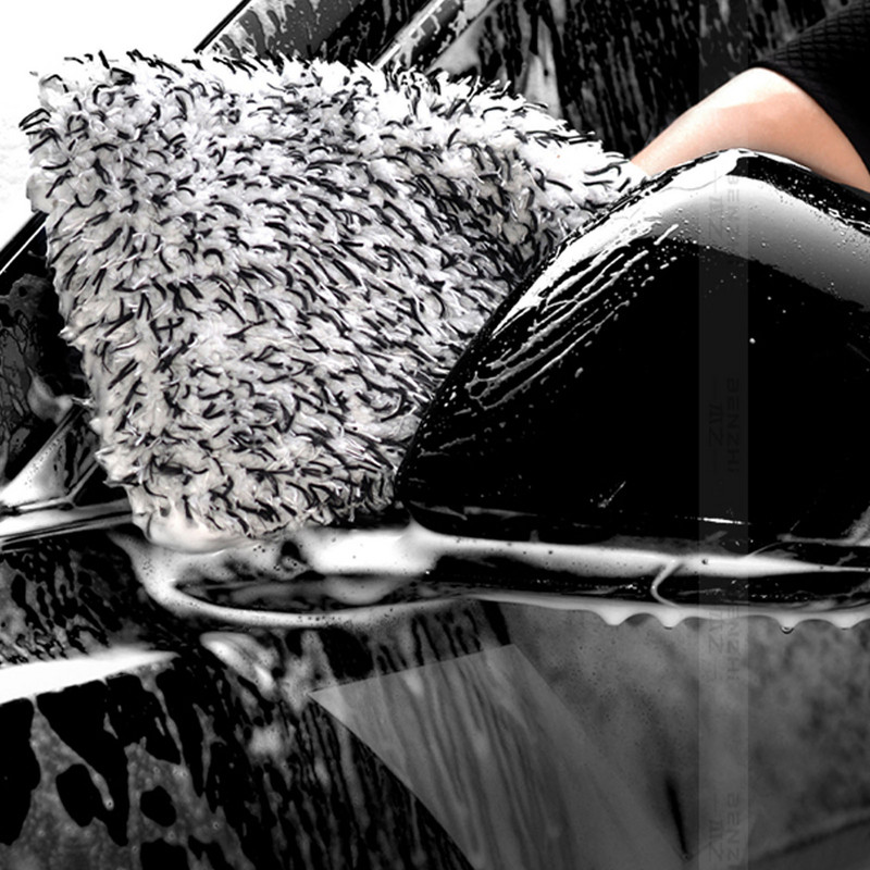 Γάντια πλυσίματος αυτοκινήτου Microfiber διπλής όψης Πλυντήριο αυτοκινήτου Mitt Chenille Microfiber Lint Δωρεάν Πλύσιμο Γάντι και Πετσέτες μικροϊνών Πλυντήριο αυτοκινήτου
