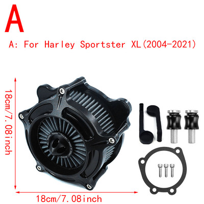 RSD turbiini õhupuhasti mattmust sisselaskefilter Harley Sportster XL 883 Dyna V-Rod Softail Fat Boy Touring Ultra FLHR FLHX jaoks