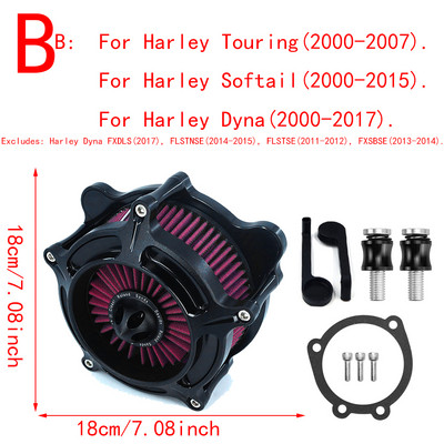 RSD turbiini õhupuhasti mattmust sisselaskefilter Harley Sportster XL 883 Dyna V-Rod Softail Fat Boy Touring Ultra FLHR FLHX jaoks