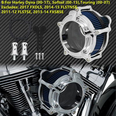 Mootorratta õhupuhasti sisselaskefilter kroom Harley Sportster XL48 Dyna FXDLS Touring Electra Road Glide Softail FLSTNSE jaoks