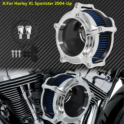 Mootorratta õhupuhasti sisselaskefilter kroom Harley Sportster XL48 Dyna FXDLS Touring Electra Road Glide Softail FLSTNSE jaoks