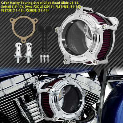 Mootorratta õhupuhasti sisselaskefilter kroom Harley Sportster XL48 Dyna FXDLS Touring Electra Road Glide Softail FLSTNSE jaoks