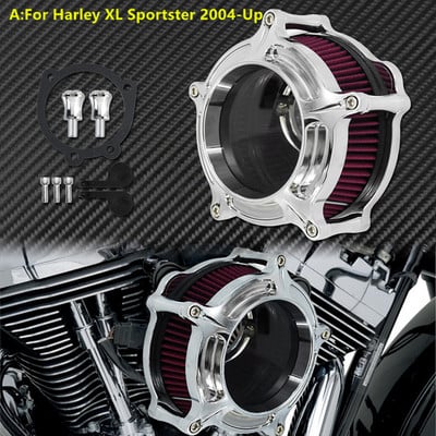 Mootorratta õhupuhasti sisselaskefilter kroom Harley Sportster XL48 Dyna FXDLS Touring Electra Road Glide Softail FLSTNSE jaoks