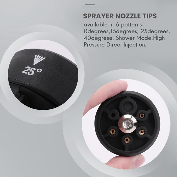 Plastikust 6-ühes reguleeritav otsik 1/4-tollise kõrgsurve juhtmeta pesumasina puhasti jaoks veepüstoli osade vooliku otsik