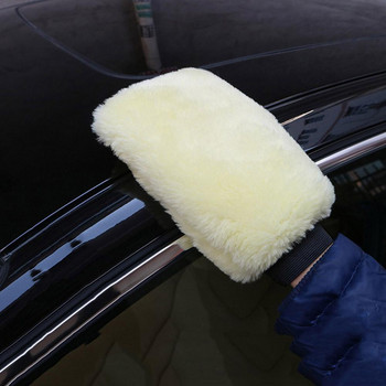 1PC Изключително дебели вълнени ръкавици за автомивка Почистващи ръкавици за полиране и кола маска Ръкавици за почистване на автомобили Абсорбираща ръкавица за миене Инструменти за миене
