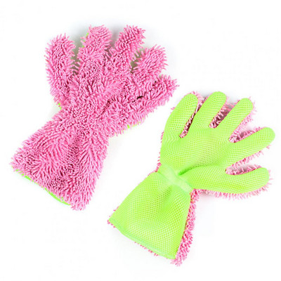 Ръкавица за почистване на прах за кола 1 бр. Полезна двустранна ефективна почистваща ръкавица за кола от шенил за превозно средство