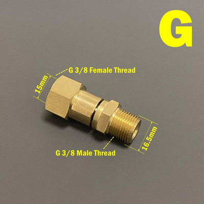 Pöörlemisvastane pesupüstol voolikuühenduse M22 M14 G1/4 G3/8 pöörleva liitmiku adapteri ühendusliides