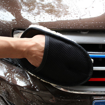 Едностранна вълна Мек кашмир Автомивка Ръкавица Почистваща ръкавица Четка за пране Плат Мотоциклет Машина за почистване Инструмент за почистване на автомобили
