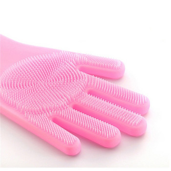 Γάντια καθαρισμού πλυντηρίου πιάτων Magic Silicone Rubber Sponge Glove Οικιακό πλυντήριο κουζίνας Καθαρά εργαλεία κουζίνας