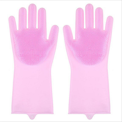 Mănuși de curățare pentru spălat vase Mănuși magice din cauciuc siliconic Scrubber de uz casnic Instrumente de curățare pentru bucătărie