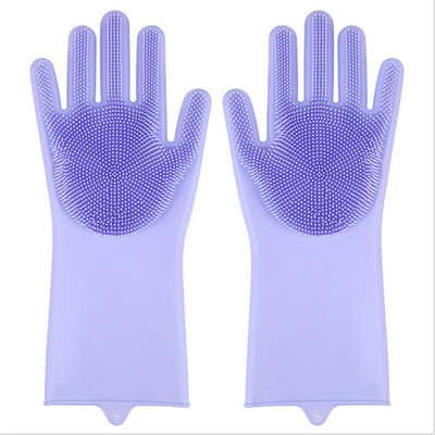 Mănuși de curățare pentru spălat vase Mănuși magice din cauciuc siliconic Scrubber de uz casnic Instrumente de curățare pentru bucătărie