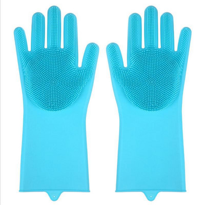 Mănuși de curățare pentru spălat vase Mănuși magice din cauciuc siliconic Scrubber de uz casnic Instrumente de curățare pentru bucătărie