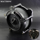 Filtru de admisie pentru purificator de aer Black Spike pentru Harley Sportster XL 883 Dyna V-Rod Softail Fat Boy Touring Ultra FLHR FLHX FLSTNSE
