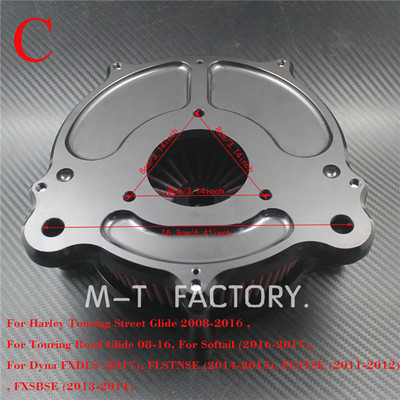 Filtru de admisie pentru purificator de aer Black Spike pentru Harley Sportster XL 883 Dyna V-Rod Softail Fat Boy Touring Ultra FLHR FLHX FLSTNSE