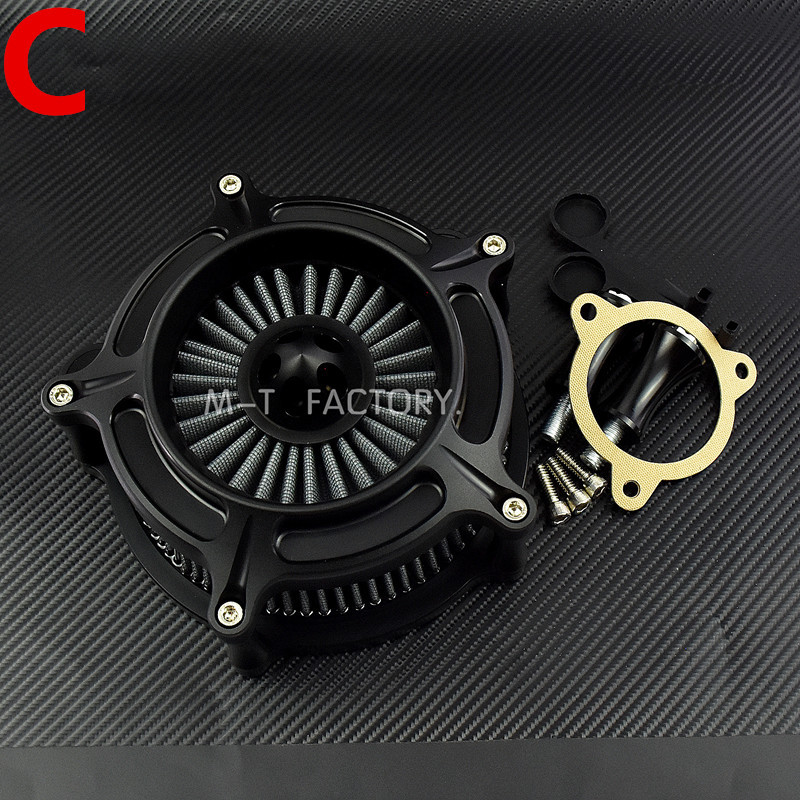 Filtru de admisie pentru purificator de aer Black Spike pentru Harley Sportster XL 883 Dyna V-Rod Softail Fat Boy Touring Ultra FLHR FLHX FLSTNSE