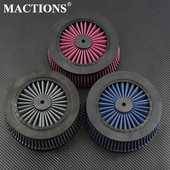 Motocicletă Gri Roșu Albastru Filtru de aer de schimb Sistem de filtru de admisie Element interior pentru Harley Touring Dyna Softail Sportster XL