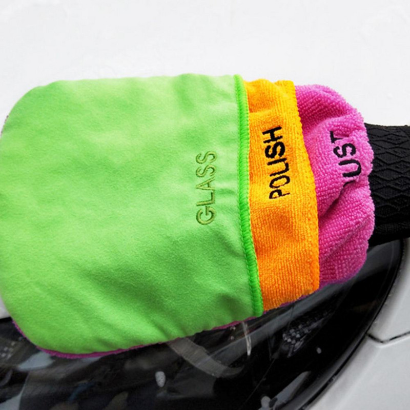 1PS Γάντια Car Wax Mitt Car Wash 3 σε 1 Πολυλειτουργική πετσέτα καθαρισμού οχημάτων Mitt Mitt Microfiber