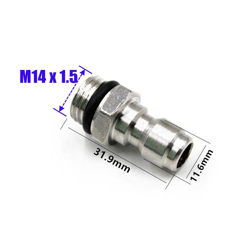 Roostevabast terasest 1/4-tolline kiirühenduspistik, G1/4 või M14 keermega sise- ja emaskeermega