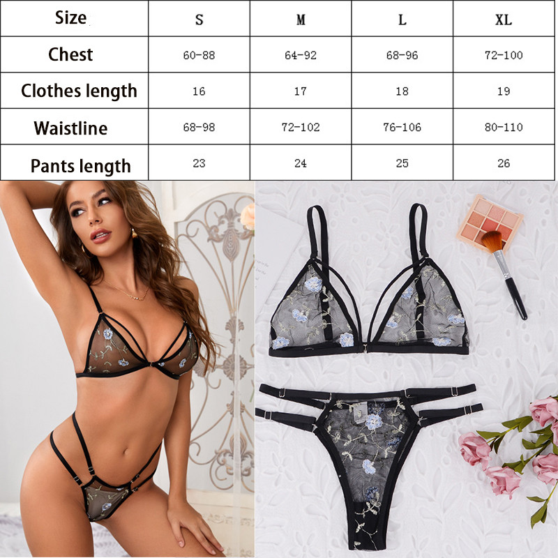 Aluspesu Seksikas ülikond, läbipaistev rinnahoidja, naissoost 2 osa, lilledega tikandid aluspesu ülikond pits ilma terasest tugirinnahoidjata