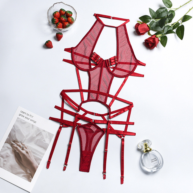 Yimunancy Set de sutien decupat în 2 piese Set de lenjerie intimă pentru femei Hallow Out Bandage Set de lenjerie sexy în 3 culori