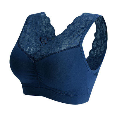 Sutien sexy din dantelă pentru femei, fără sudură, fără fir Push Up, pentru alergare, sutien sport căptușit, confortabil în piept, cu tub de sus, vestă M-XXL