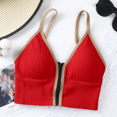 Naiste rinnahoidja uus eesmine tõmblukuga rinnahoidjad Sporditopsid Jõusaal Naiste Fitness Mugav ja hingav ilma piiranguteta Crop Top