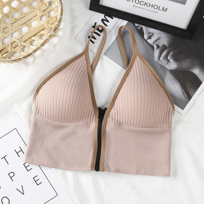 Naiste rinnahoidja uus eesmine tõmblukuga rinnahoidjad Sporditopsid Jõusaal Naiste Fitness Mugav ja hingav ilma piiranguteta Crop Top