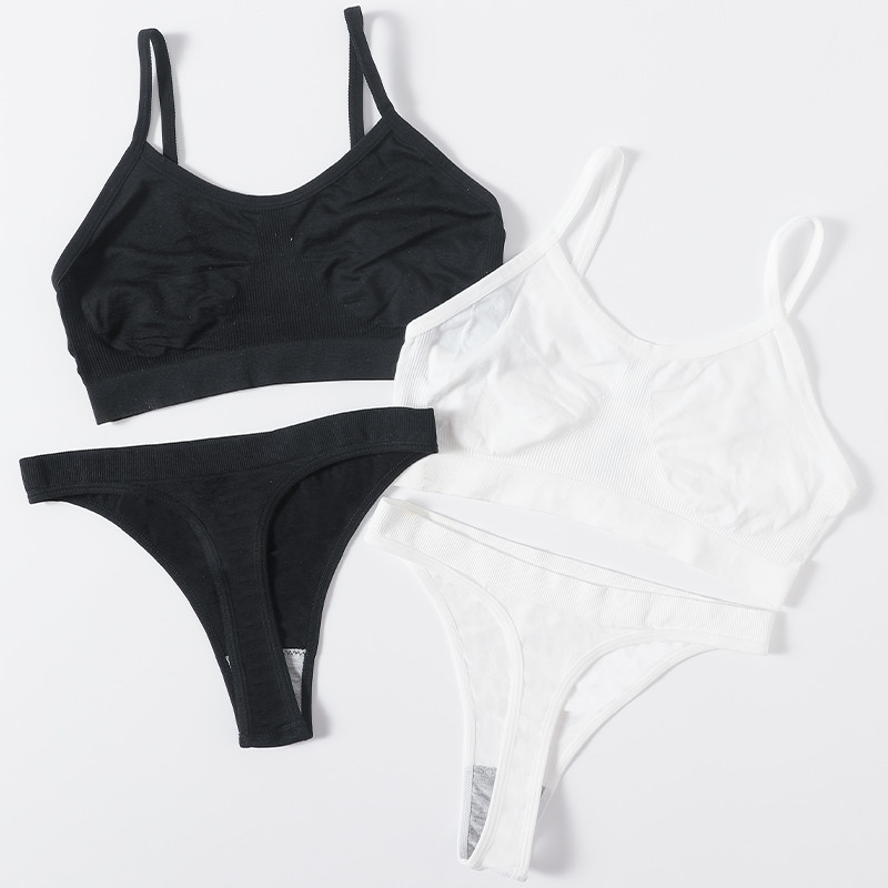 Σέξι γυναικείο σετ σουτιέν χωρίς ραφή Σετ σουτιέν και εσώρουχα Σέξι σετ εσωρούχων Rib Crop Top Γυναικείο σουτιέν Εσώρουχα γυμναστικής με στρινγκ χαμηλής μέσης