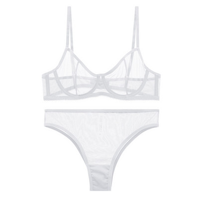 Set sutien + chiloți 2 buc. Set sutien transparent din plasă nou Set de lenjerie de corp pentru femei.