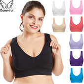 Sutien Queenral Plus Size pentru femei Sutien fără cusături cu tampoane Mărime mare 5XL 6XL Bralette Sutien Push Up Sutien Vest Wireless BH
