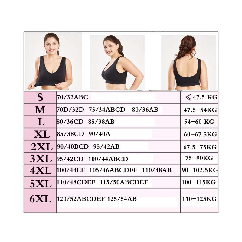 Sutien Queenral Plus Size pentru femei Sutien fără cusături cu tampoane Mărime mare 5XL 6XL Bralette Sutien Push Up Sutien Vest Wireless BH