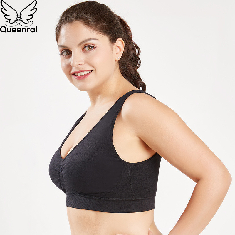 Sutien Queenral Plus Size pentru femei Sutien fără cusături cu tampoane Mărime mare 5XL 6XL Bralette Sutien Push Up Sutien Vest Wireless BH