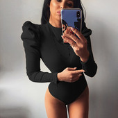2020, primăvară iarnă, body sexy pentru femei, lejer, bodycon, tricotat, negru, body pentru femei, femei