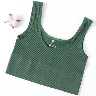 Γυναικείες μπλούζες χωρίς ραφές Bralette Tank Top Γυναικεία Crop Tops Cami Εσώρουχα με σέσουλα λαιμόκοψη με ραβδώσεις Basic Tee Sexy εσώρουχα U back Camisole