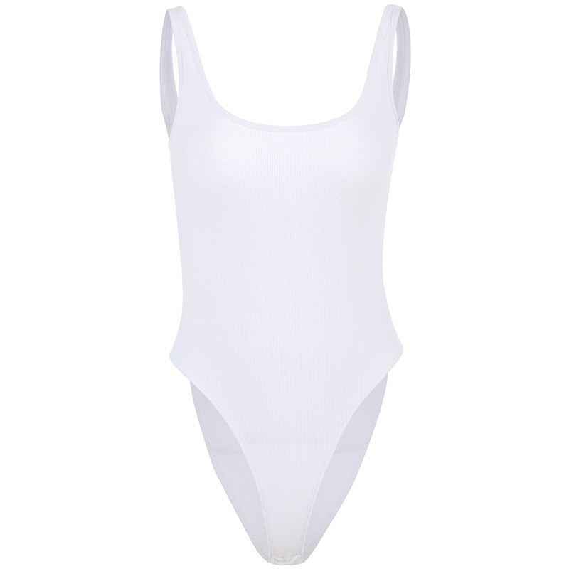 Λευκό κορμάκι με λουράκια Σέξι κορμάκι χωρίς πλάτη με ραβδώσεις Romper string femme σέξι αμάνικο φανελάκι γάντι κορμάκι Γυναικείο σώμα