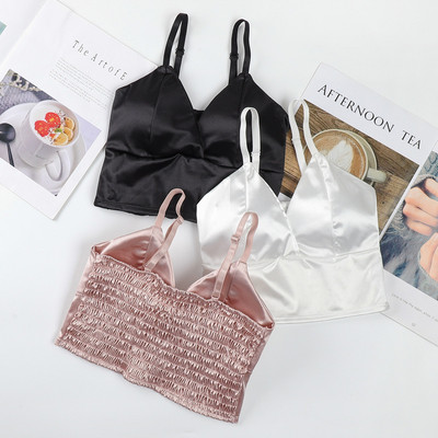 Ice Silk Sieviešu tops krūšturis joga bezšuvju veste krūšturi Seksīga sieviešu push-up apakšveļa Apakšveļa miega augšdaļa ar polsterētu bralette