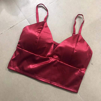 Mătase de gheață Sutien de sus pentru femei Sutien de yoga cu vestă fără cusături Sutiene sexy pentru femei Push Up Lenjerie Lenjerie Top de somn Sutien căptușit