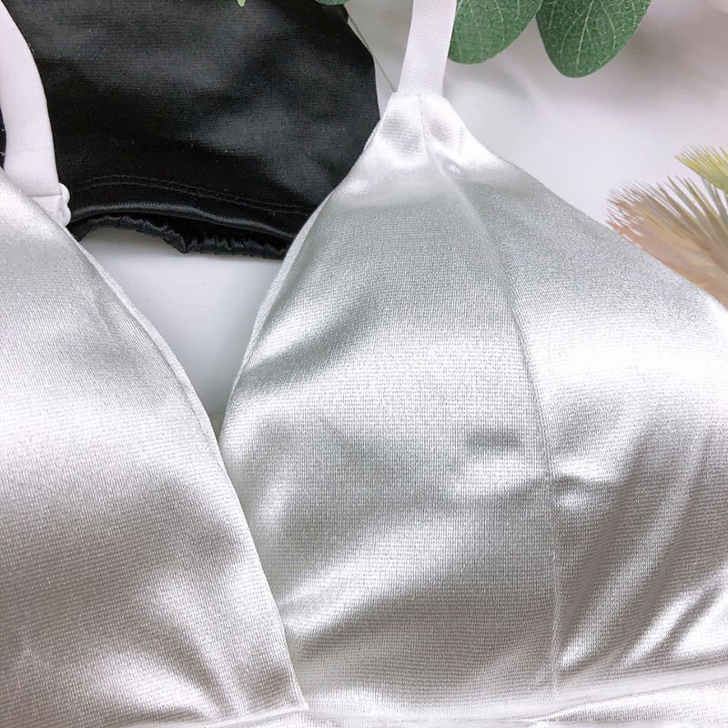 Mătase de gheață Sutien de sus pentru femei Sutien de yoga cu vestă fără cusături Sutiene sexy pentru femei Push Up Lenjerie Lenjerie Top de somn Sutien căptușit