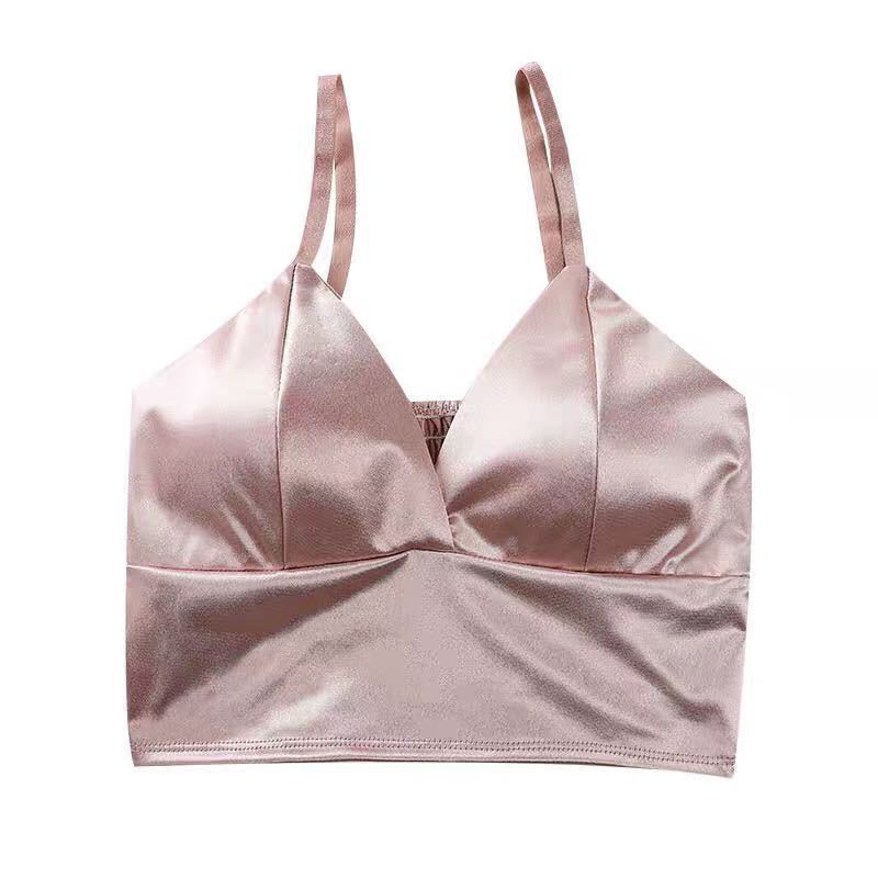 Mătase de gheață Sutien de sus pentru femei Sutien de yoga cu vestă fără cusături Sutiene sexy pentru femei Push Up Lenjerie Lenjerie Top de somn Sutien căptușit