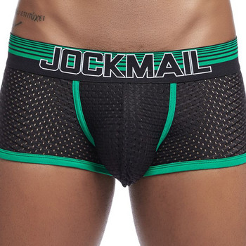 JOCKMAIL Ново секси мъжко бельо Боксерски дишащи мрежести боксерки Мъжки гащи cueca  Мъжки бикини Мъжки гащи