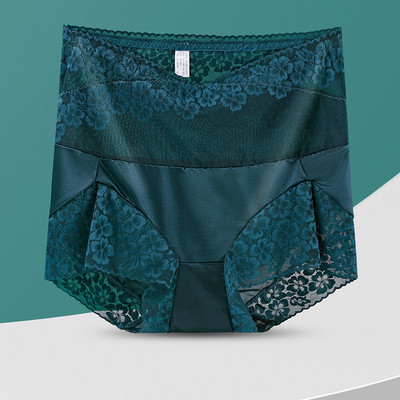 Chiloți sexy din dantelă cu talie înaltă pentru femei, fără sudură, lenjerie de slăbit, slip din plasă, cu flori, chiloți respirabili, chiloți pentru femei, lenjerie